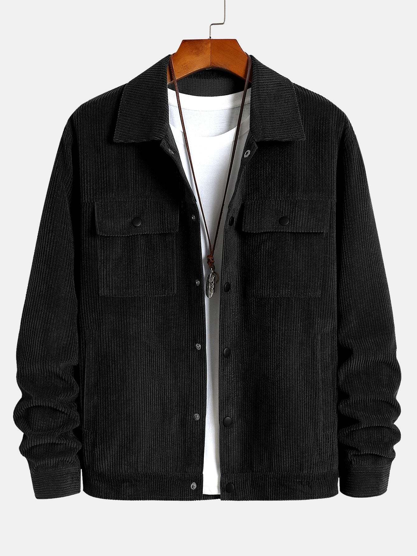 Corduroy Jacket With Pockets & Drawstring Corduroy Jogger Pants-Mitchell Shoes