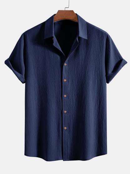 Wrinkled Textured Shirt & Shorts-Mitchell Shoes