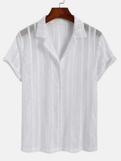 Mesh Textured Shirt-Mitchell Shoes