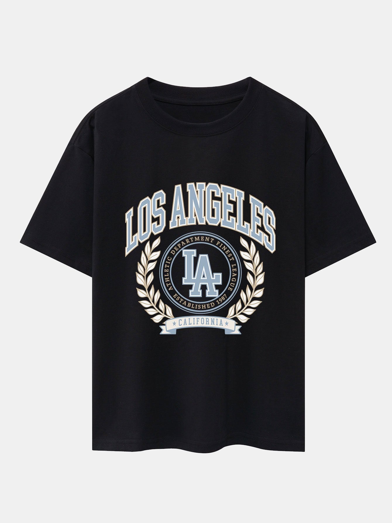 Los Angeles Varsity Print Heavy Weight Oversize T-Shirt-Mitchell Shoes