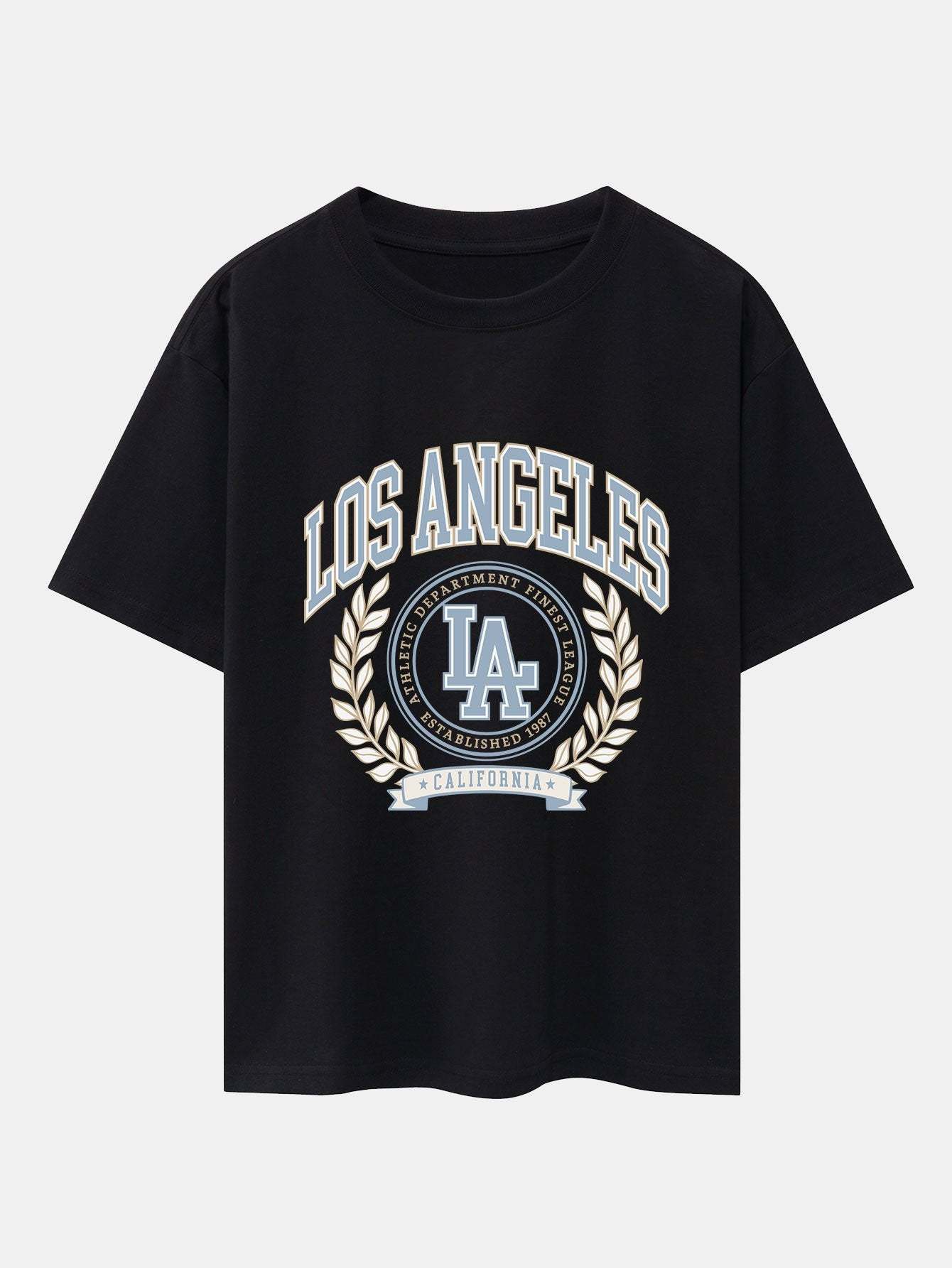 Los Angeles Varsity Print Heavy Weight Oversize T-Shirt-Mitchell Shoes