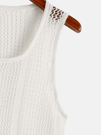 Textured Knit Sweater Tank Top-Mitchell Shoes
