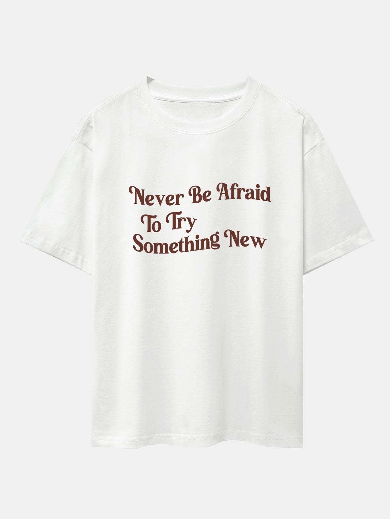 Slogan Print Drop Shoulder Oversize T-Shirt-Mitchell Shoes