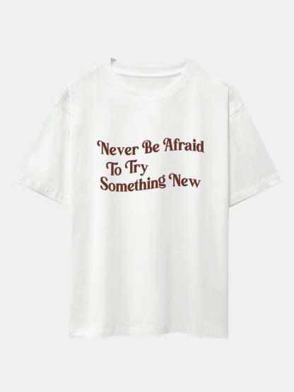 Slogan Print Drop Shoulder Oversize T-Shirt-Mitchell Shoes