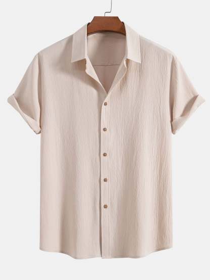 Wrinkled Textured Shirt & Shorts-Mitchell Shoes
