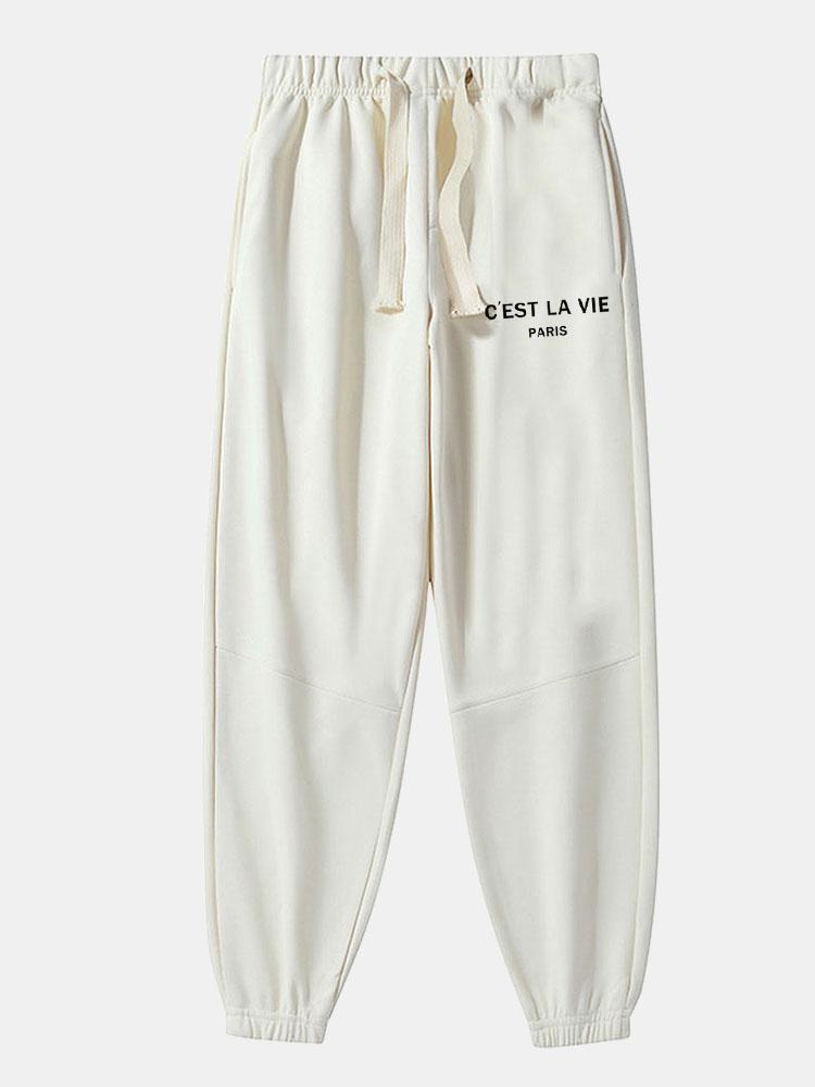 Paris Print Cotton Blend Jogger Pants-Mitchell Shoes