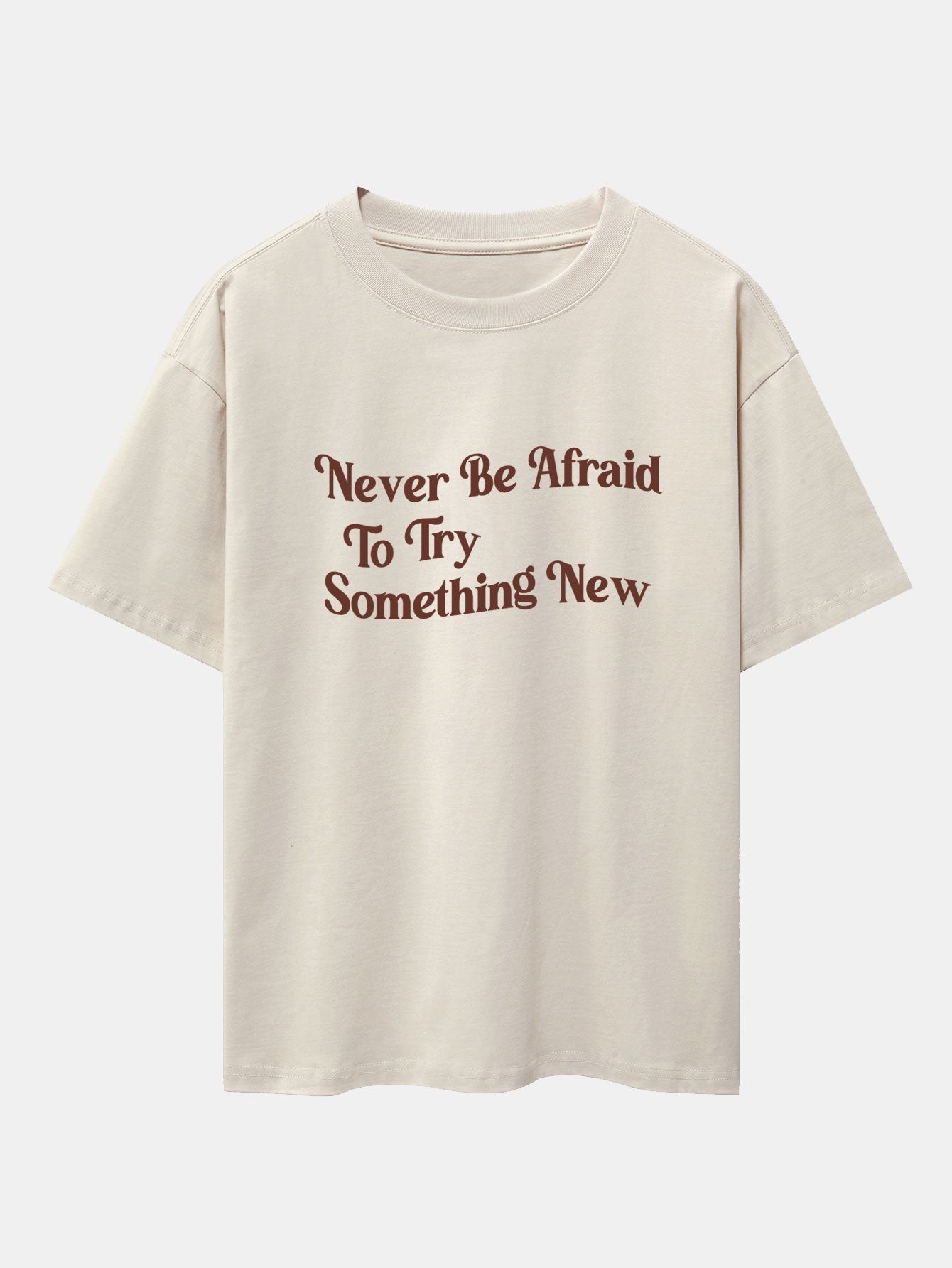 Slogan Print Drop Shoulder Oversize T-Shirt-Mitchell Shoes