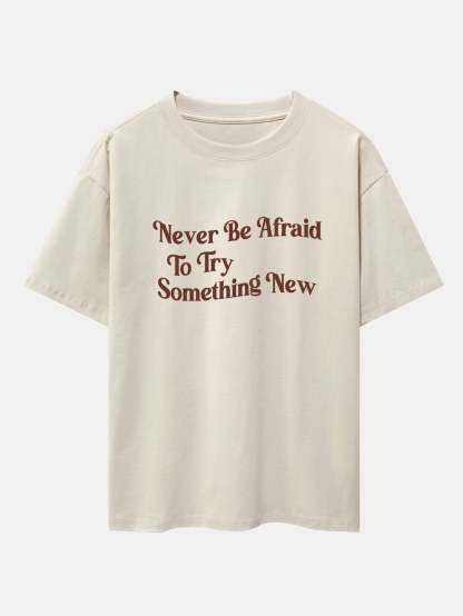 Slogan Print Drop Shoulder Oversize T-Shirt-Mitchell Shoes