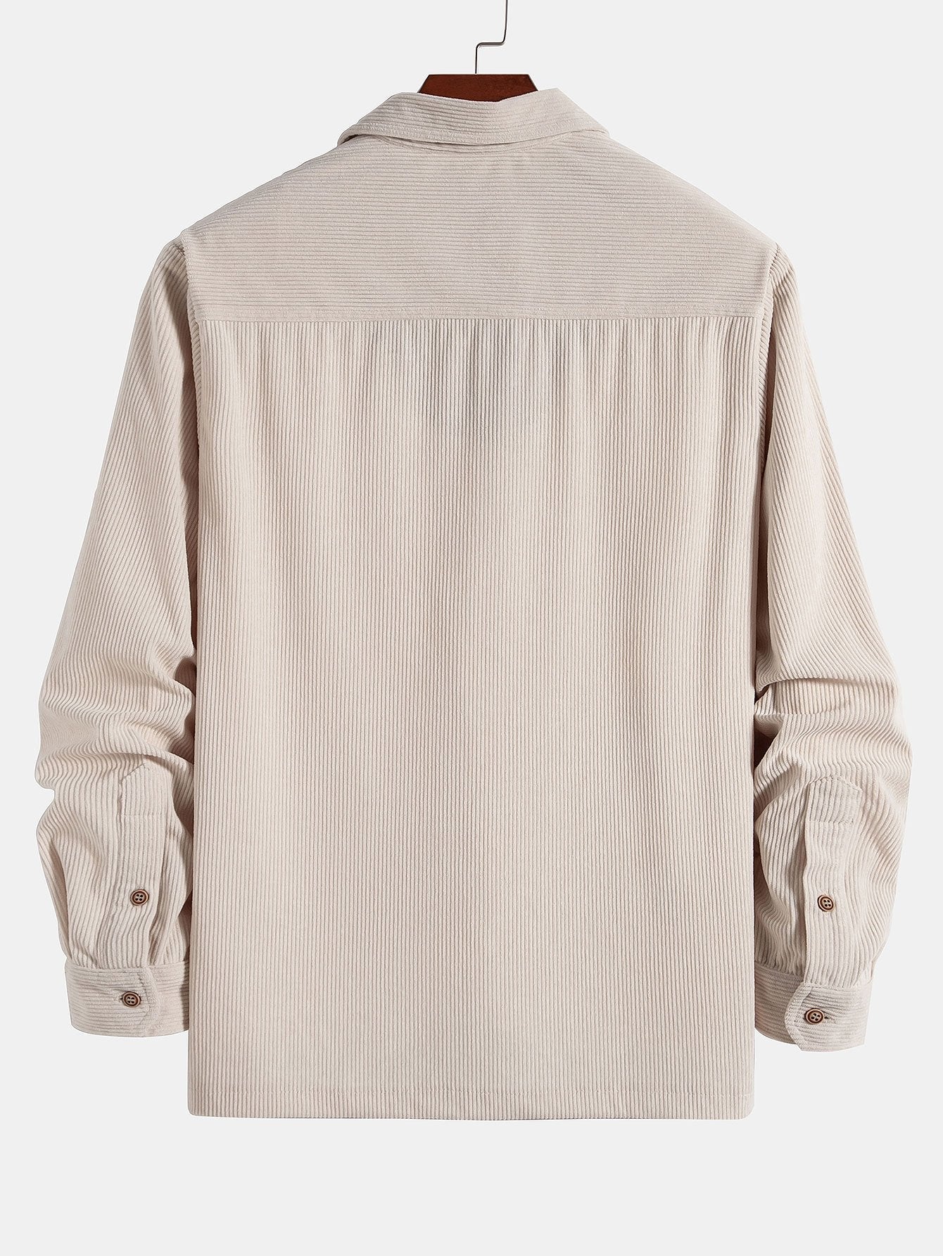 Long Sleeve Polo Collar Corduroy Shirt & Straight Leg Corduroy Pants-Mitchell Shoes