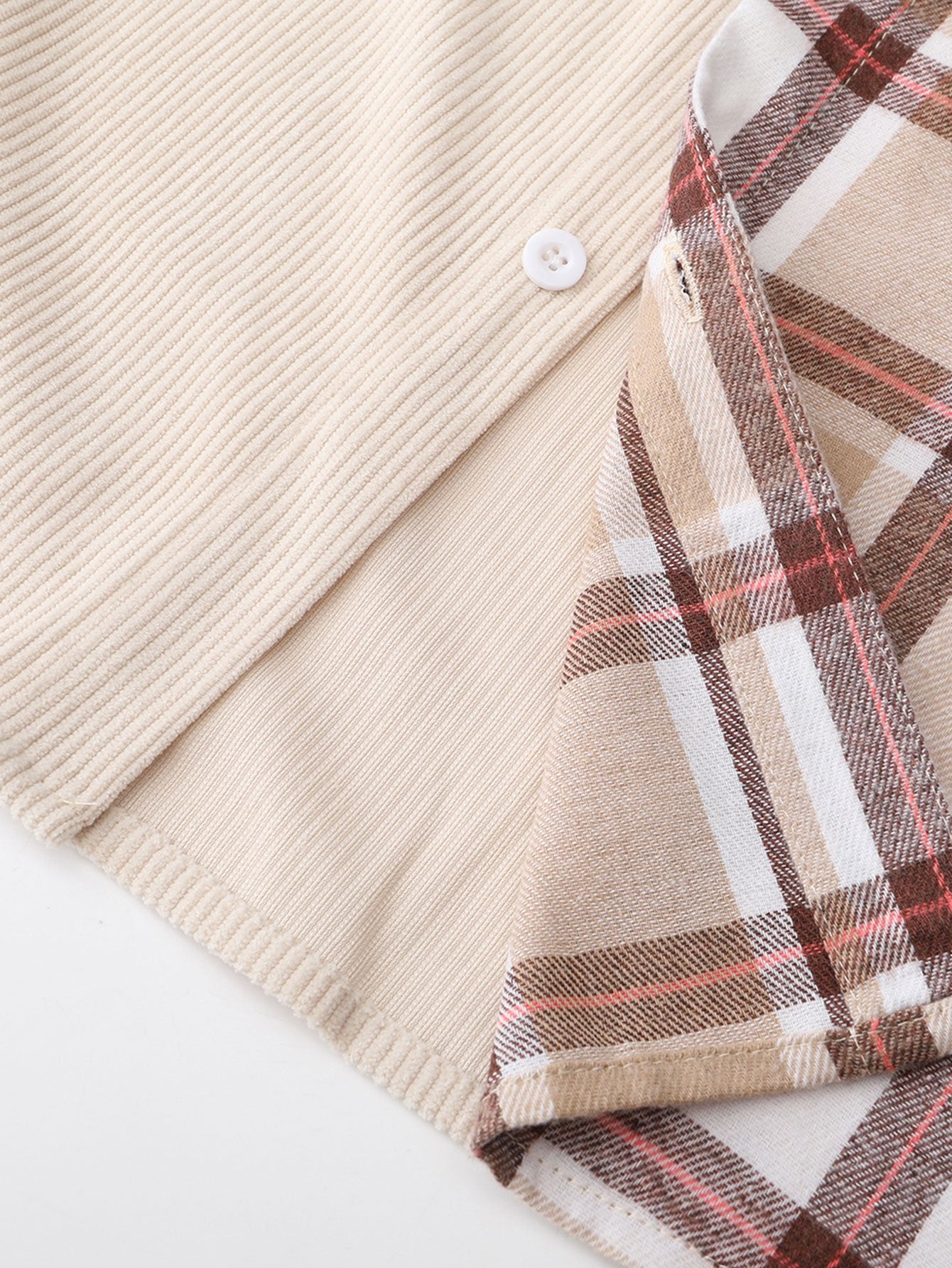 Corduroy Plaid Panel Shirt-Mitchell Shoes