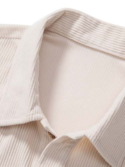 Short Sleeve Corduroy Polo Shirt-Mitchell Shoes