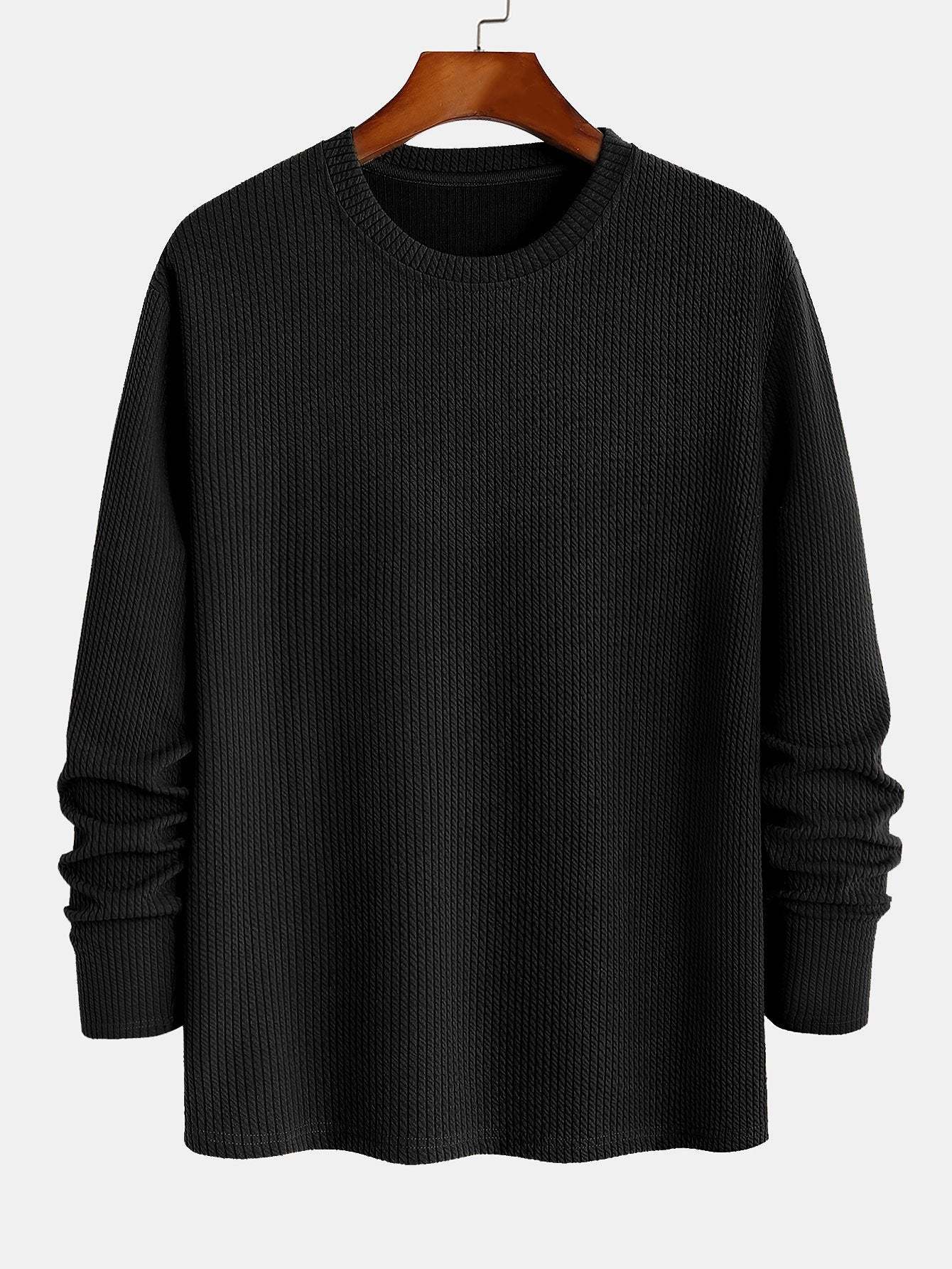 Long Sleeved Muscle Fit Ribbed T-Shirt-Mitchell Shoes