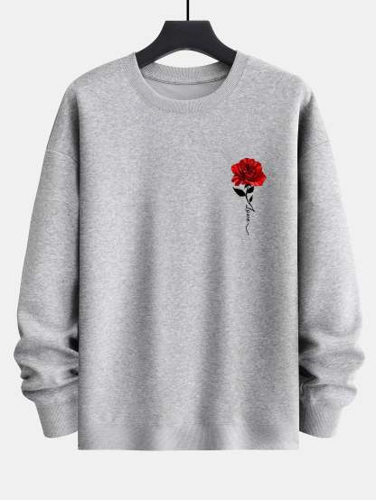 Rose Print Relax Fit Sweatshirt-Mitchell Shoes