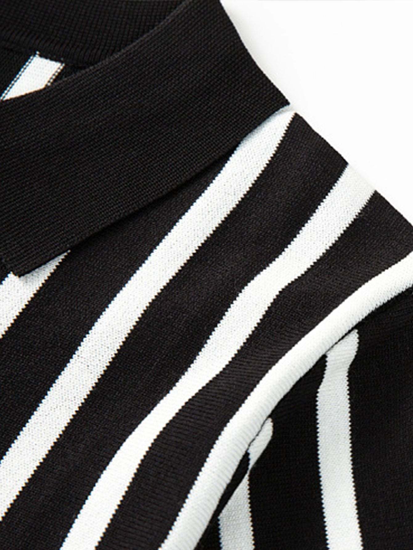 Striped Short Sleeve Sweater Polo-Mitchell Shoes
