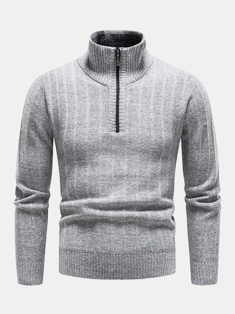 Textured Quarter Zip Sweater-Mitchell Shoes