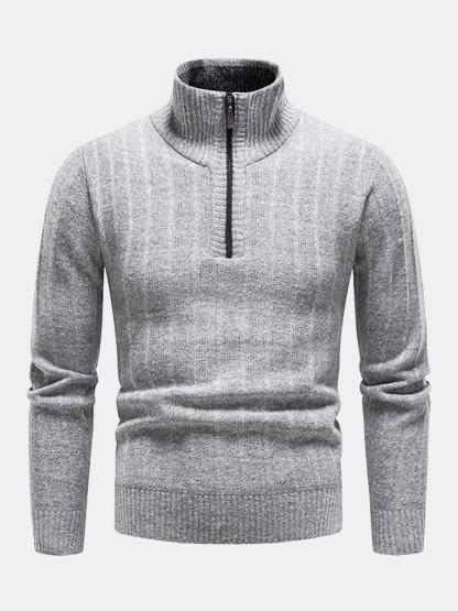 Textured Quarter Zip Sweater-Mitchell Shoes