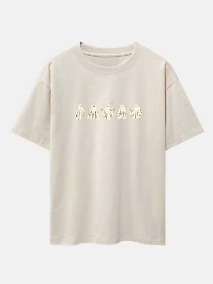 Ghost Print Heavy Weight Drop Shoulder Oversize T-Shirt-Mitchell Shoes
