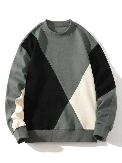 Color Block Patchwork Sweatshirt-Mitchell Shoes