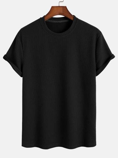 Muscle Fit Ribbed T-Shirt-Mitchell Shoes