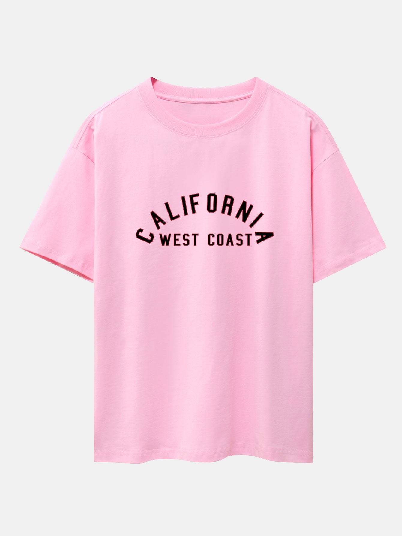 California Print Heavy Weight Drop Shoulder Oversize T-Shirt-Mitchell Shoes