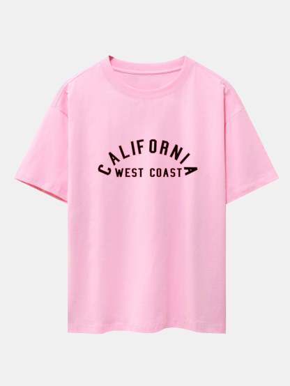 California Print Heavy Weight Drop Shoulder Oversize T-Shirt-Mitchell Shoes