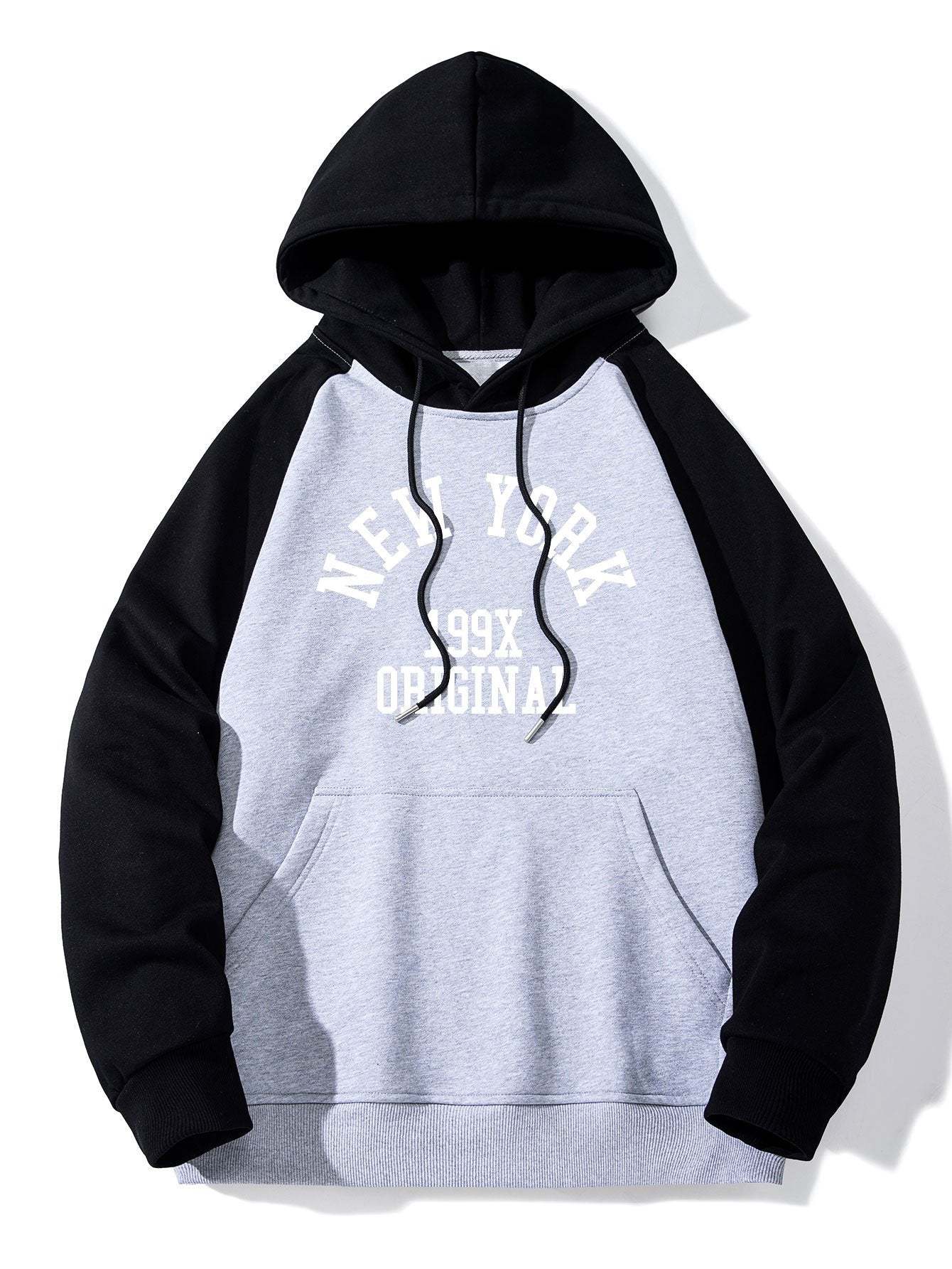 New York Print Pactchwork Raglan Hoodie-Mitchell Shoes