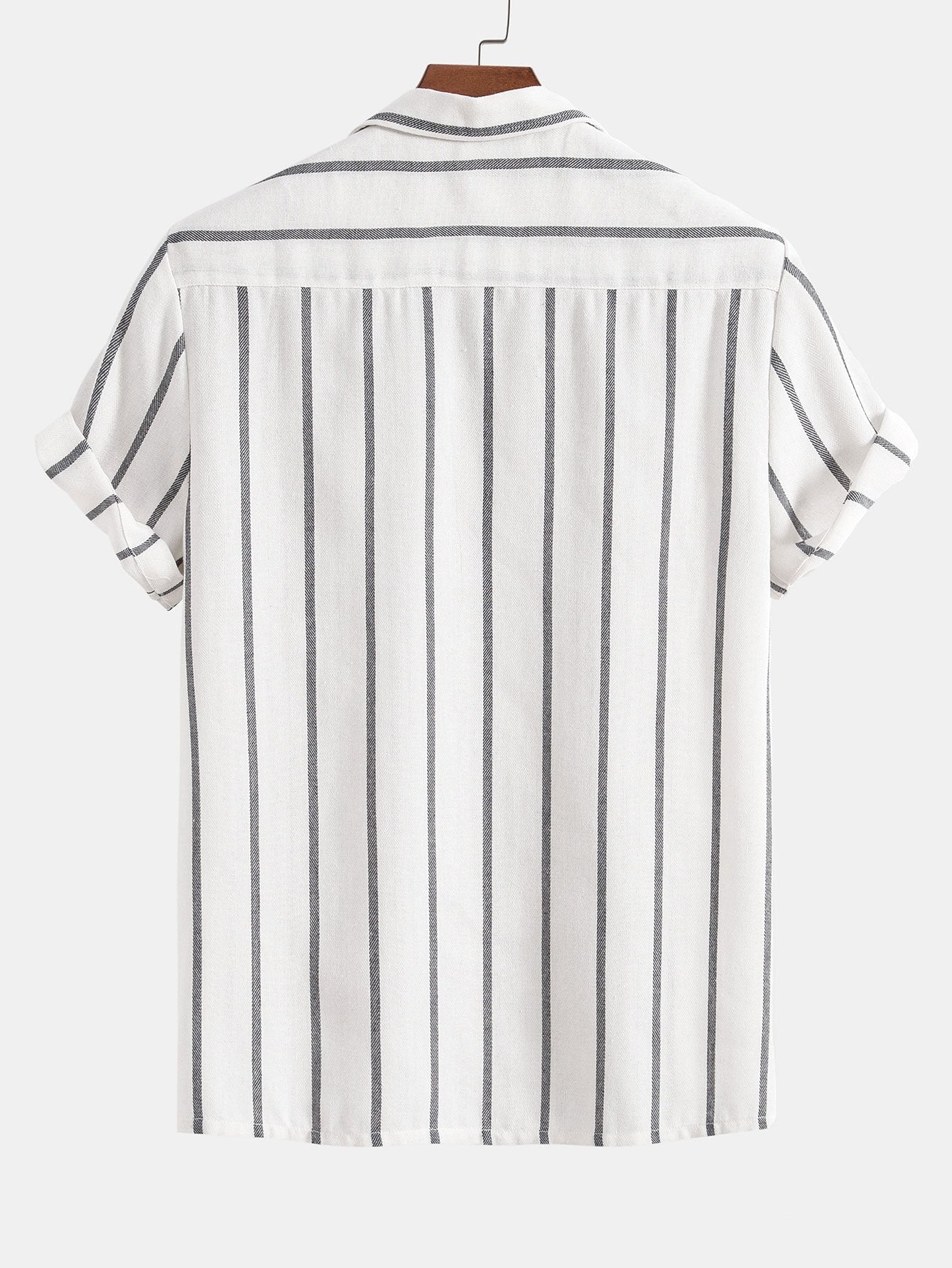 Cotton Blend Striped Cuban Shirt-Mitchell Shoes
