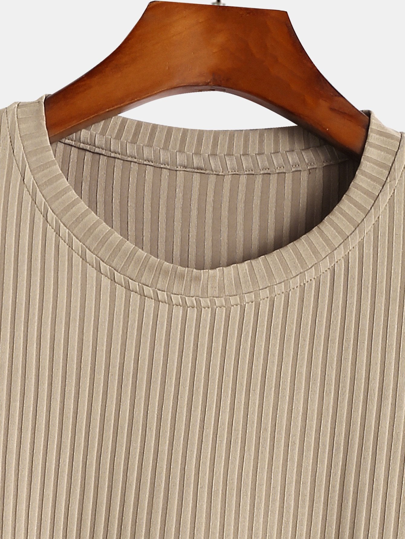 Muscle Fit Long Sleeved Ribbed T-Shirt-Mitchell Shoes