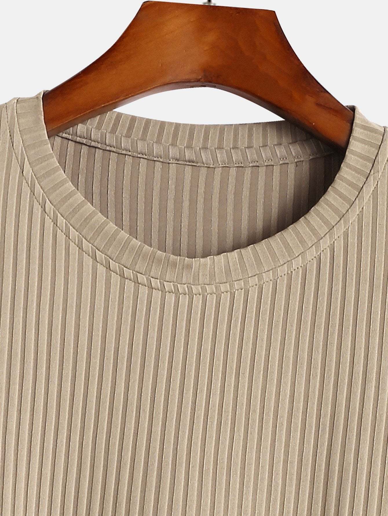 Muscle Fit Long Sleeved Ribbed T-Shirt-Mitchell Shoes