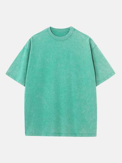 Washed Distressed Drop Shoulder T-Shirt-Mitchell Shoes