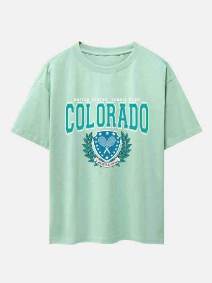 Colorado Tennis Print Heavy Weight Oversize T-Shirt-Mitchell Shoes