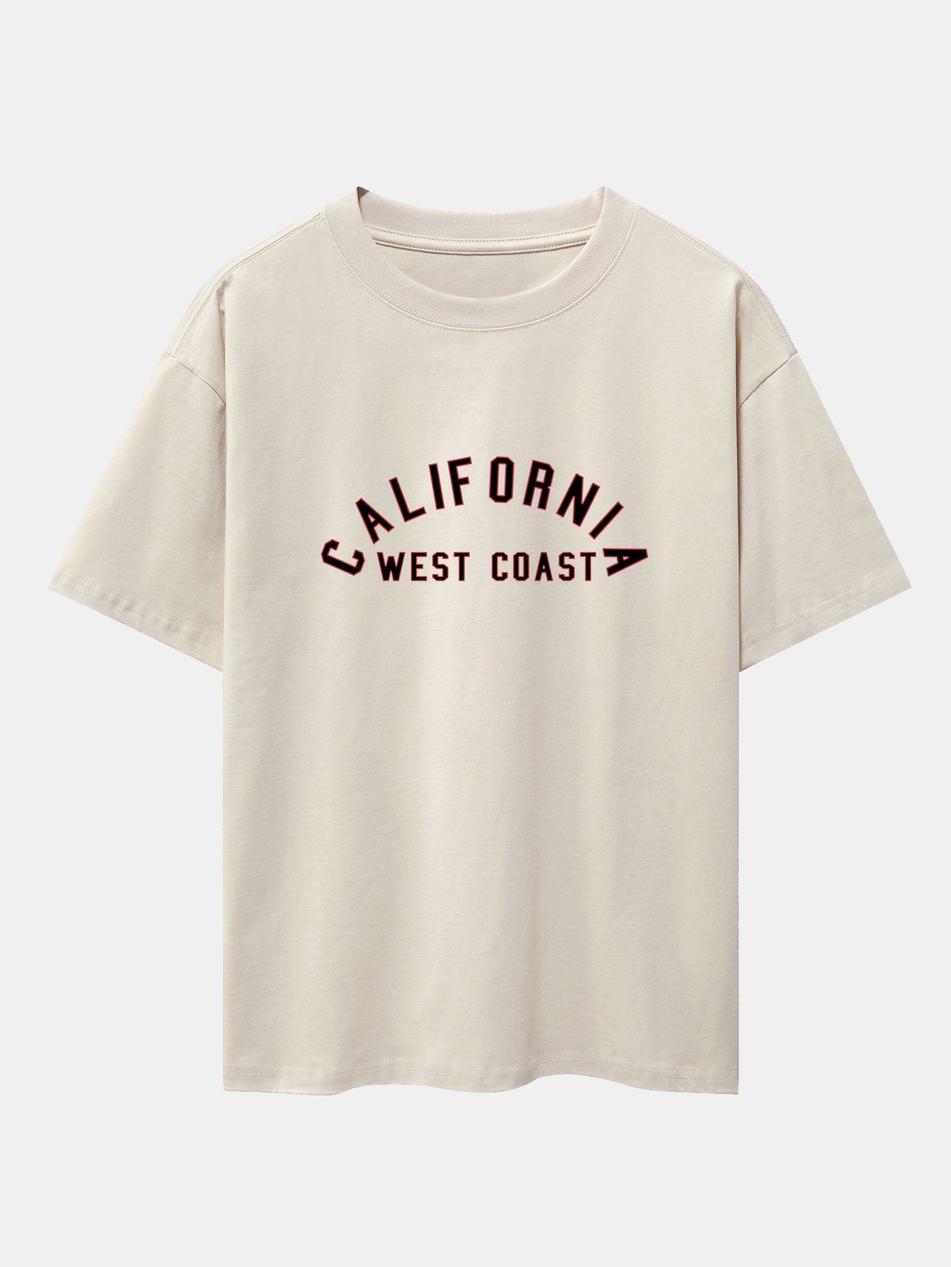 California Print Heavy Weight Drop Shoulder Oversize T-Shirt-Mitchell Shoes