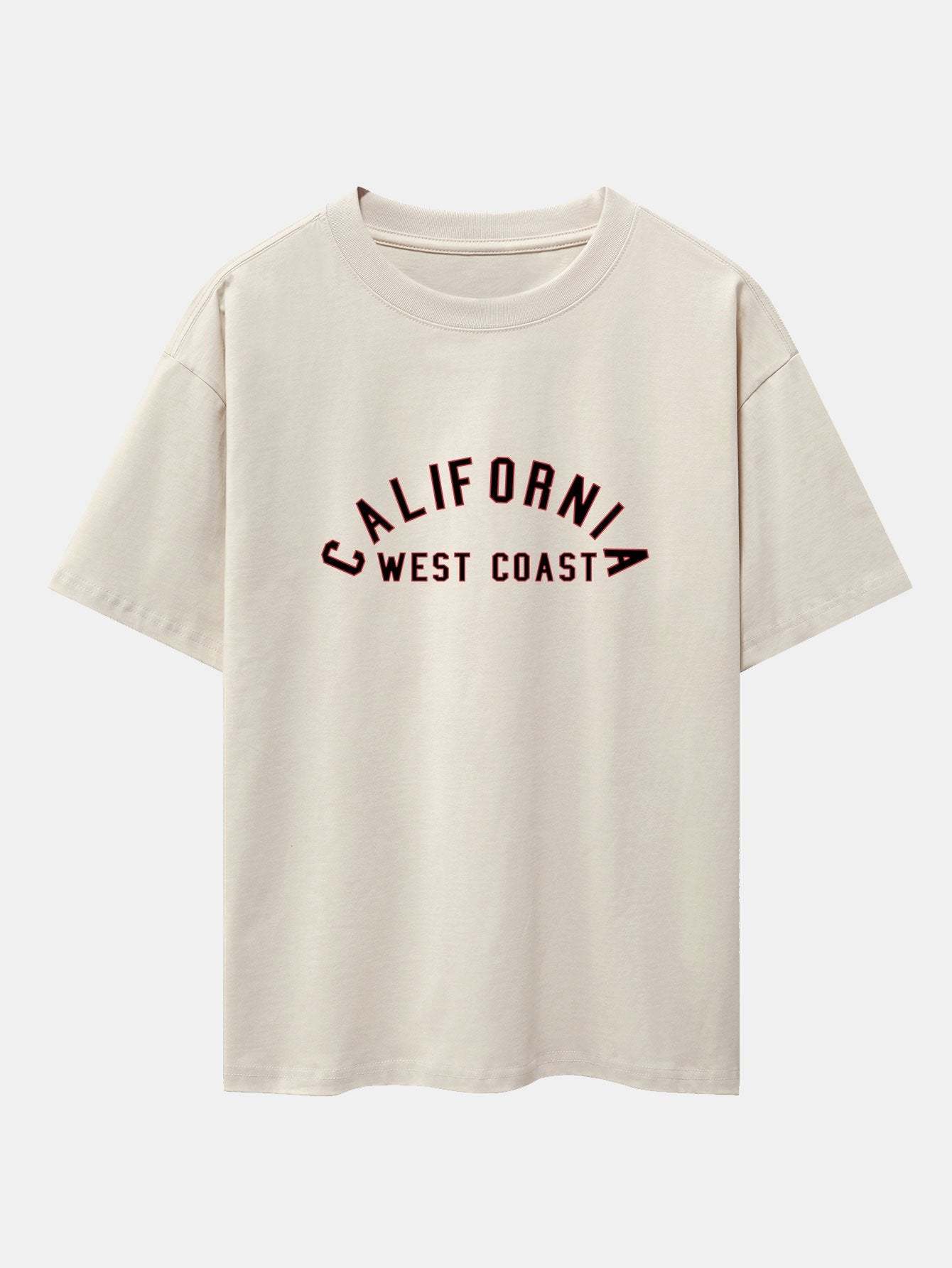 California Print Heavy Weight Drop Shoulder Oversize T-Shirt-Mitchell Shoes
