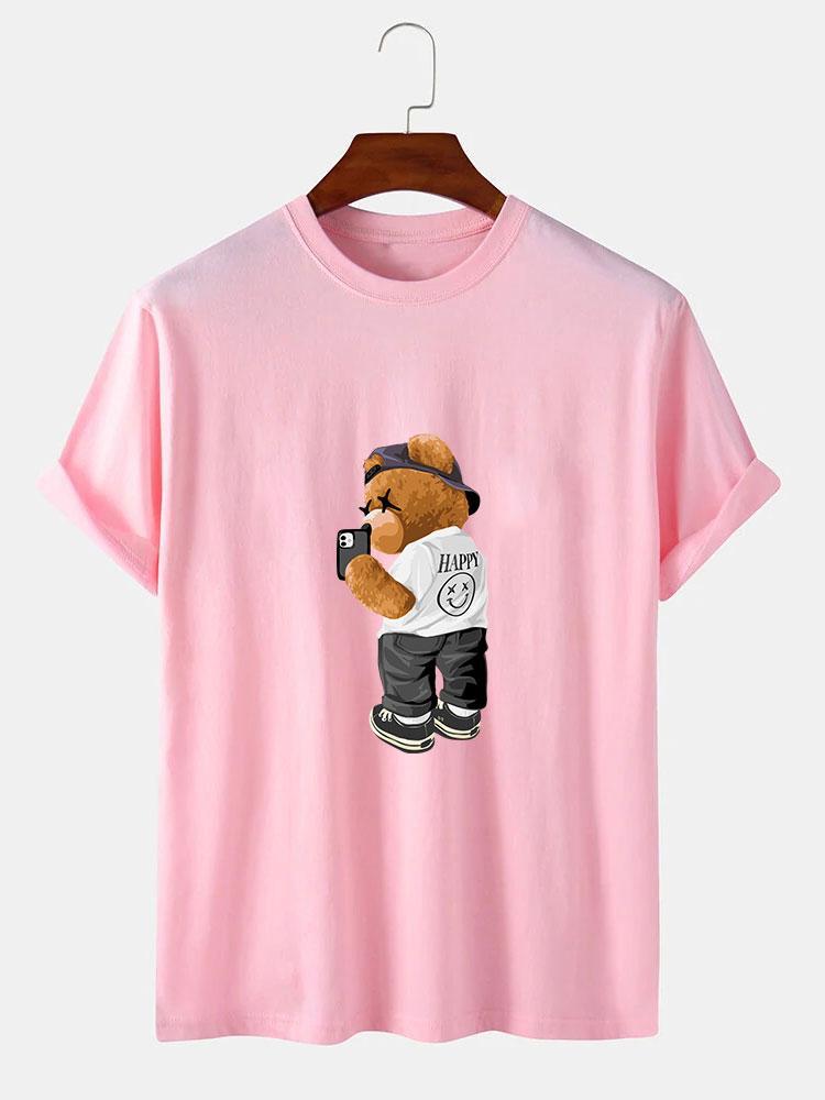 Selfie Bear Print Print T-Shirt-Mitchell Shoes