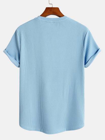 Muscle Fit Arc Hem Ribbed T-Shirt-Mitchell Shoes