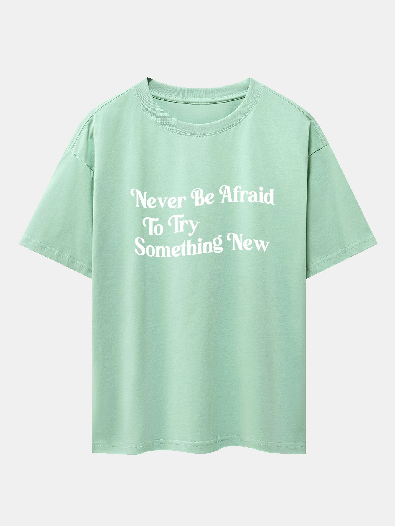 Slogan Print Drop Shoulder Oversize T-Shirt-Mitchell Shoes