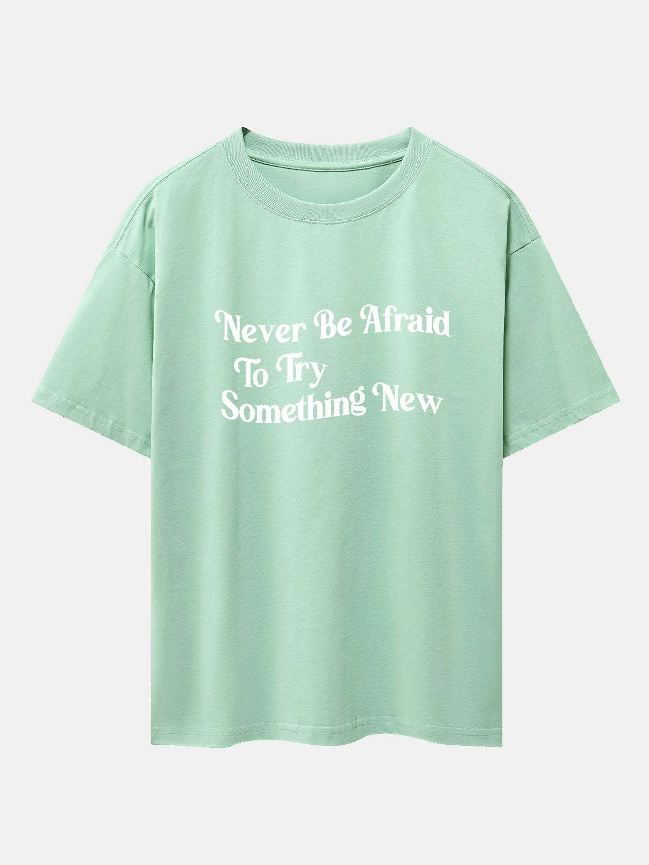 Slogan Print Drop Shoulder Oversize T-Shirt-Mitchell Shoes
