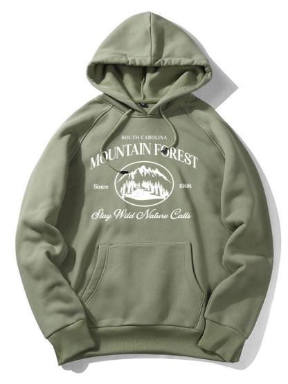 Mountain Slogan Print Hoodie-Mitchell Shoes