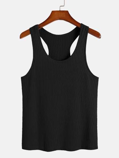 Basic Slim Ribbed Racer Back Tank-Mitchell Shoes