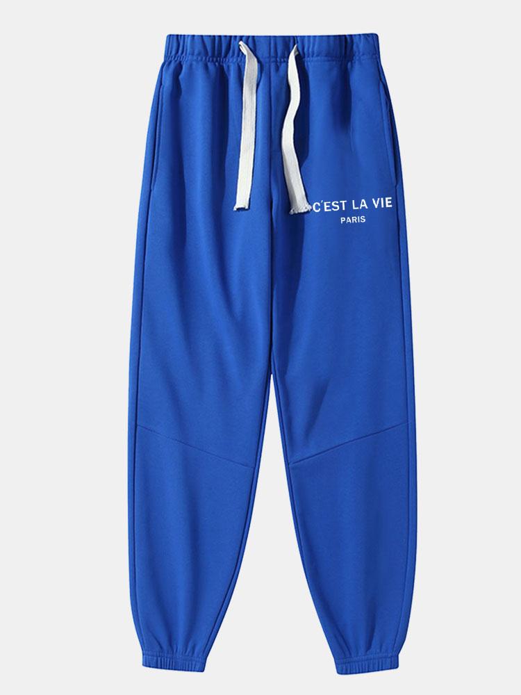 Paris Print Cotton Blend Jogger Pants-Mitchell Shoes
