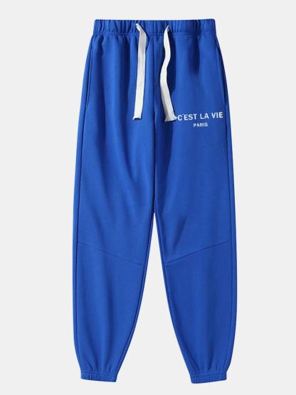 Paris Print Cotton Blend Jogger Pants-Mitchell Shoes
