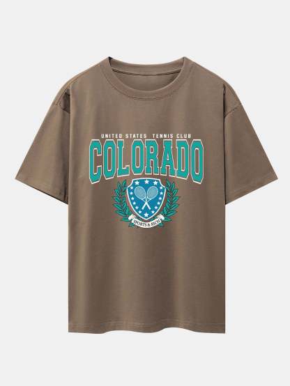 Colorado Tennis Print Heavy Weight Oversize T-Shirt-Mitchell Shoes