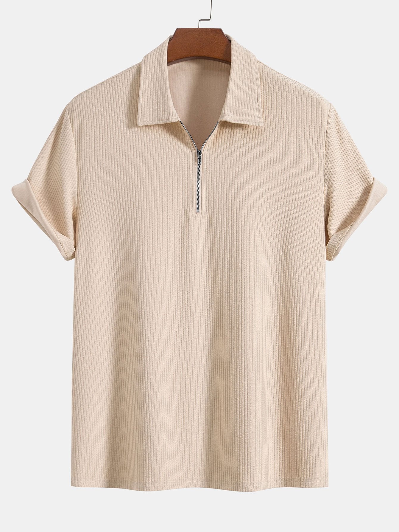 Knitted Ribbed Zip Polo-Mitchell Shoes