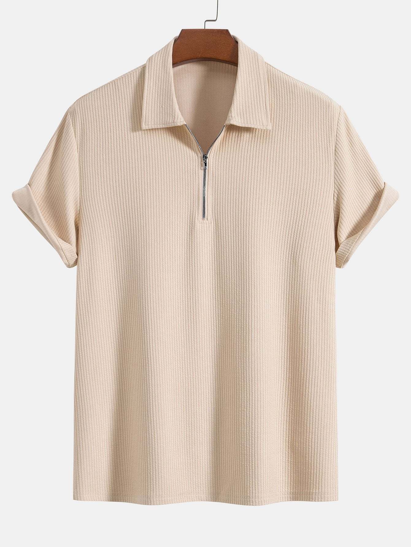 Knitted Ribbed Zip Polo-Mitchell Shoes