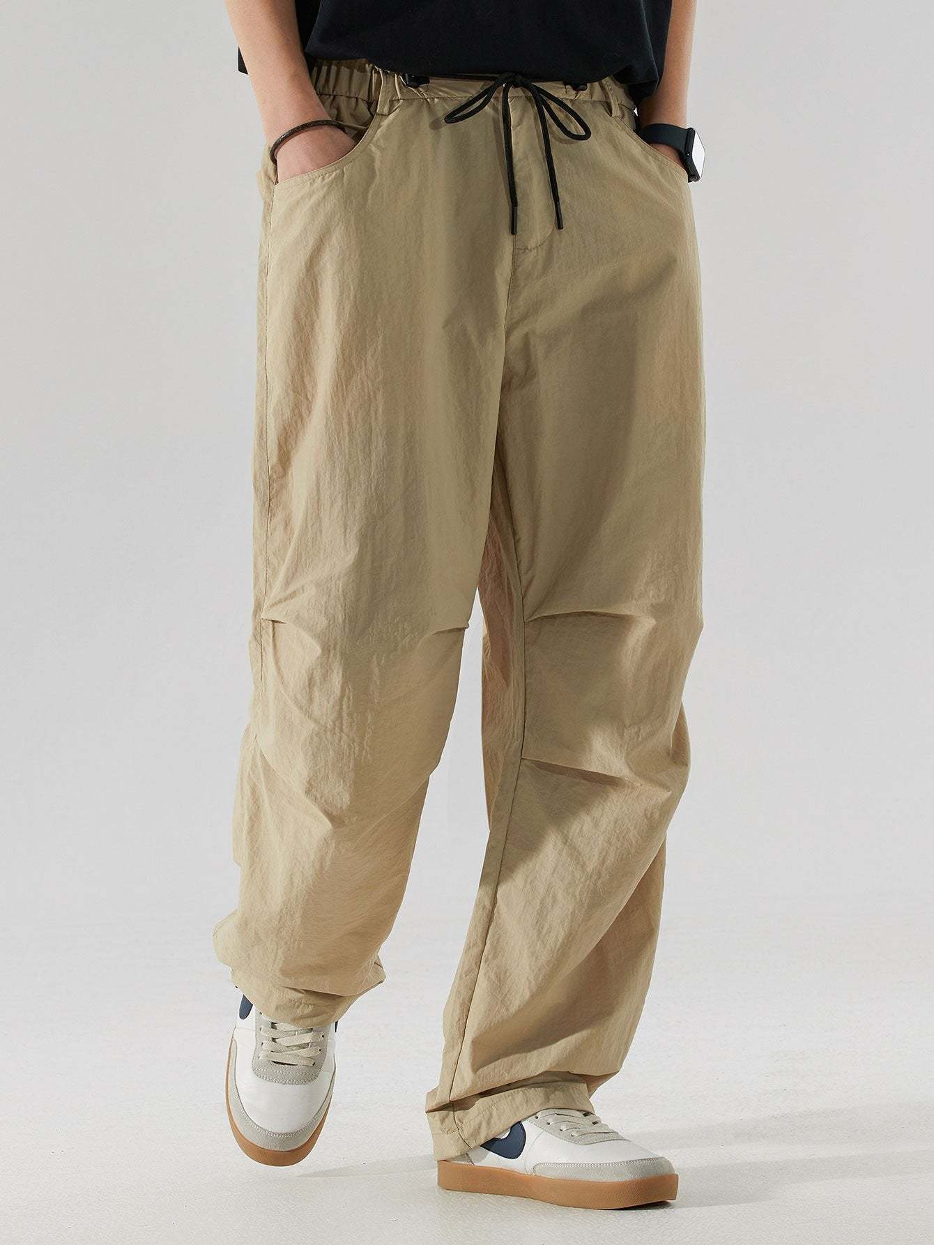 Elastic Waist Parachute Pants-Mitchell Shoes