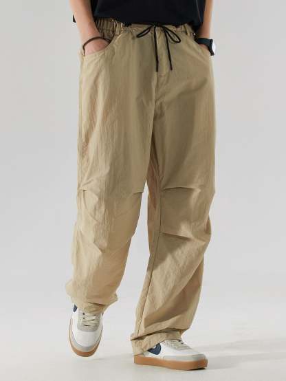 Elastic Waist Parachute Pants-Mitchell Shoes