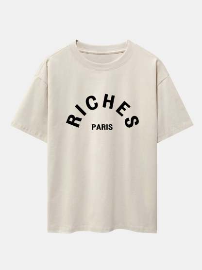 Riches Paris Print Oversize T-Shirt-Mitchell Shoes
