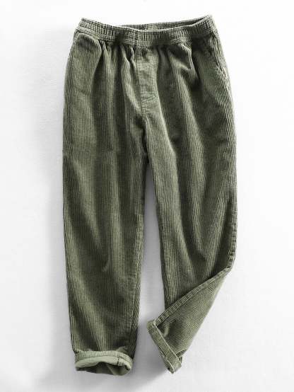Cotton Corduroy Cropped Pants-Mitchell Shoes