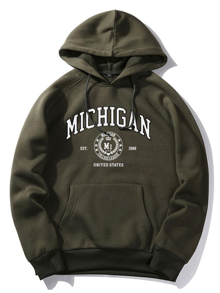 Michigan Varsity Print Hoodie-Mitchell Shoes