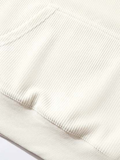 Paneled Corduroy Raglan Sleeves Hoodie-Mitchell Shoes